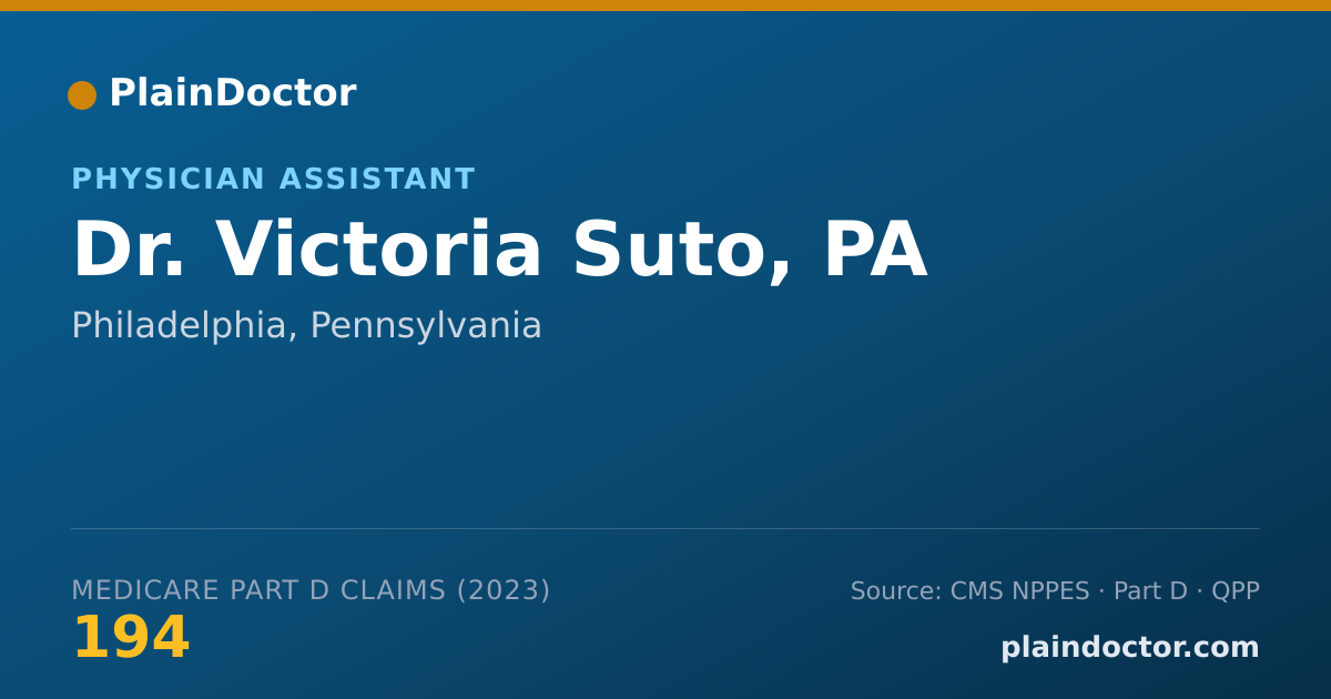Shareable card for Victoria Suto, PA - Physician Assistant, Philadelphia, PA