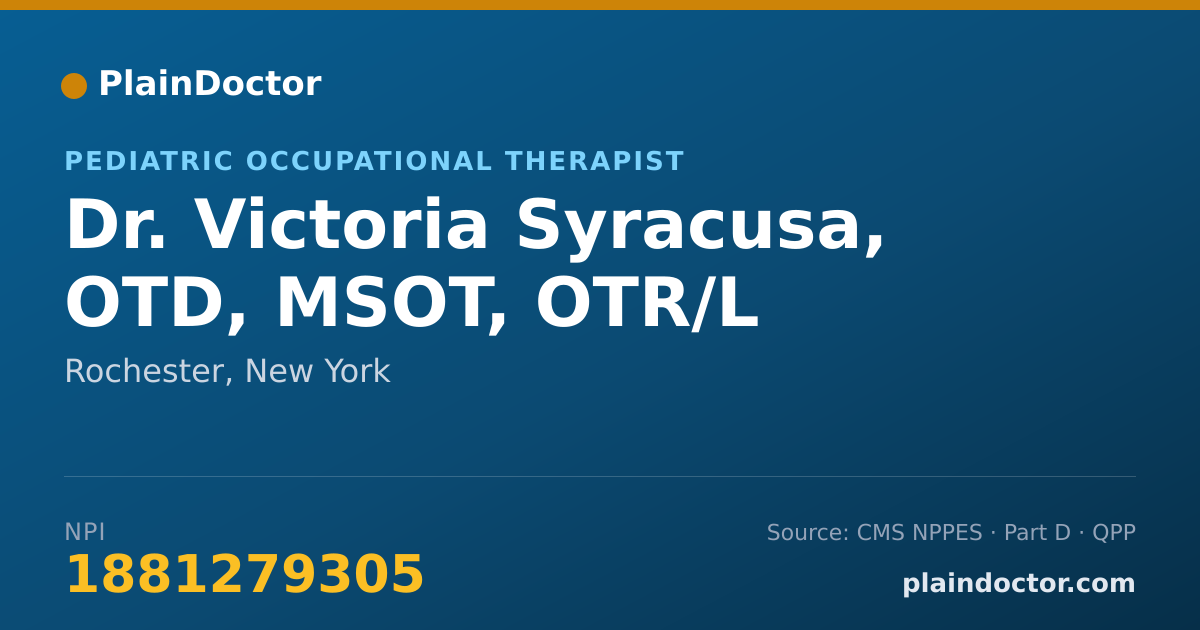 Shareable card for Victoria Syracusa, OTD, MSOT, OTR/L - Pediatric Occupational Therapist, Rochester, NY
