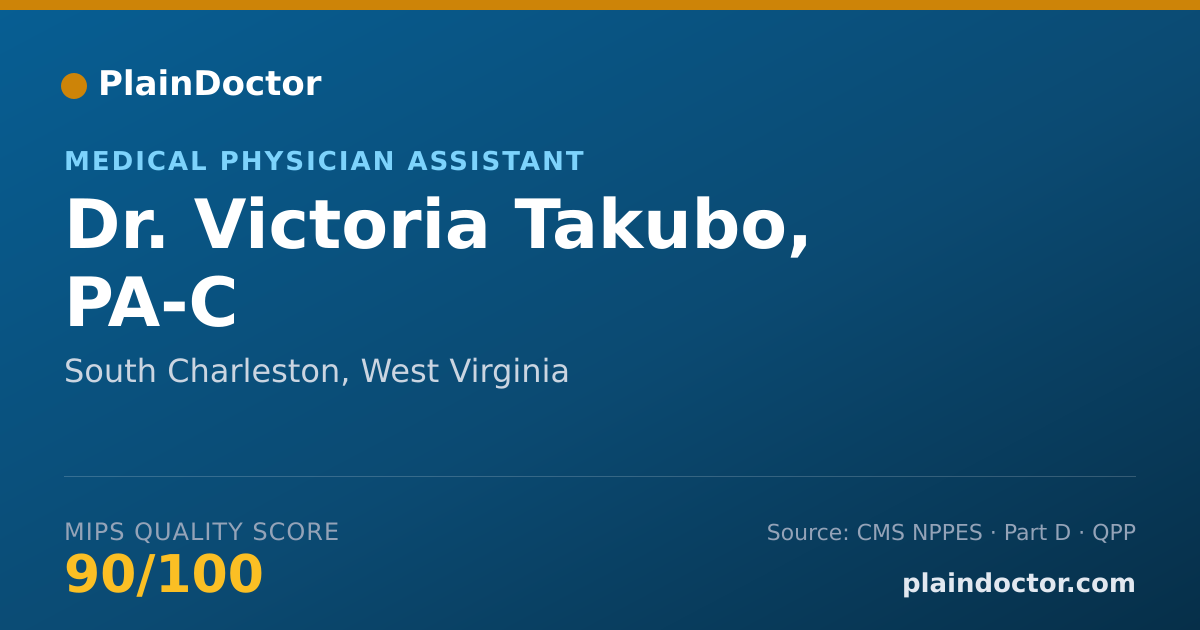 Shareable card for Victoria Takubo, PA-C - Medical Physician Assistant, South Charleston, WV