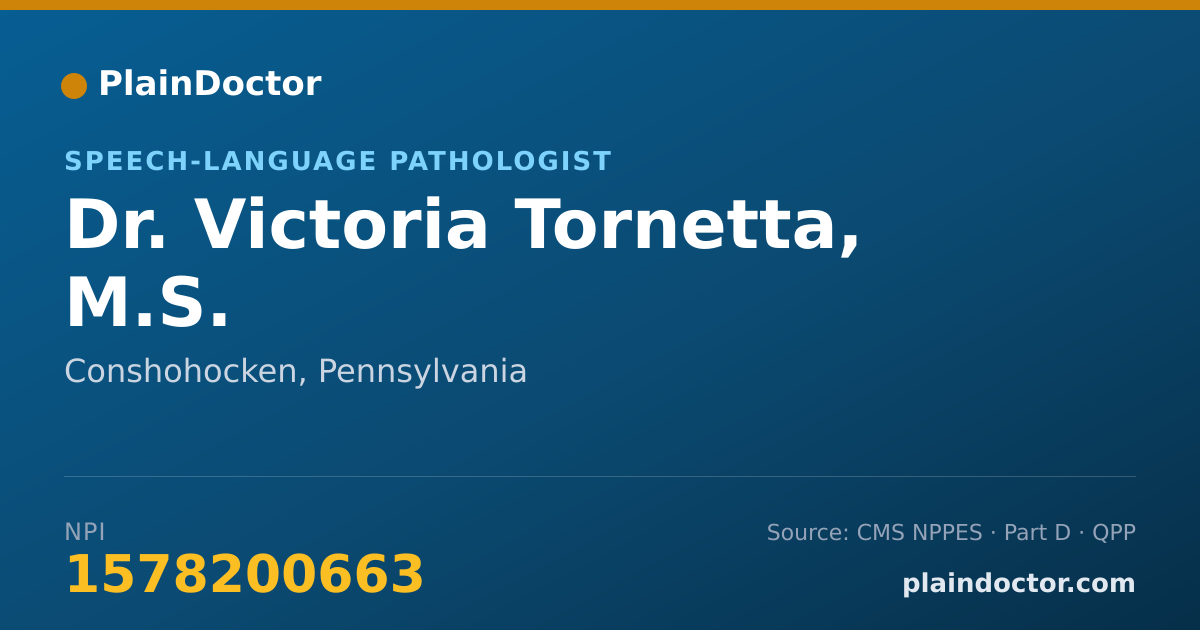 Shareable card for Victoria Tornetta, M.S. - Speech-Language Pathologist, Conshohocken, PA