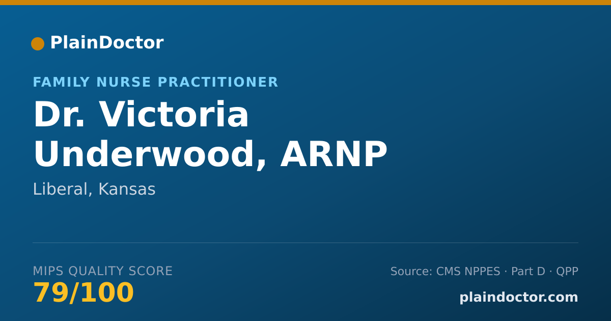 Shareable card for Victoria Underwood, ARNP - Family Nurse Practitioner, Liberal, KS