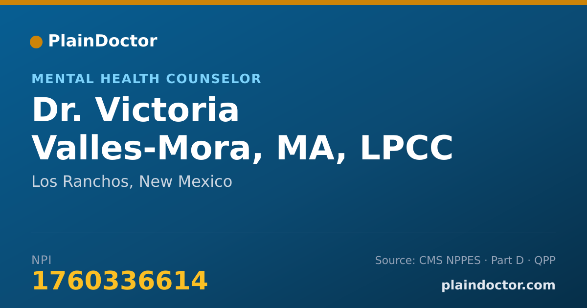 Shareable card for Victoria Valles-Mora, MA, LPCC - Mental Health Counselor, Los Ranchos, NM