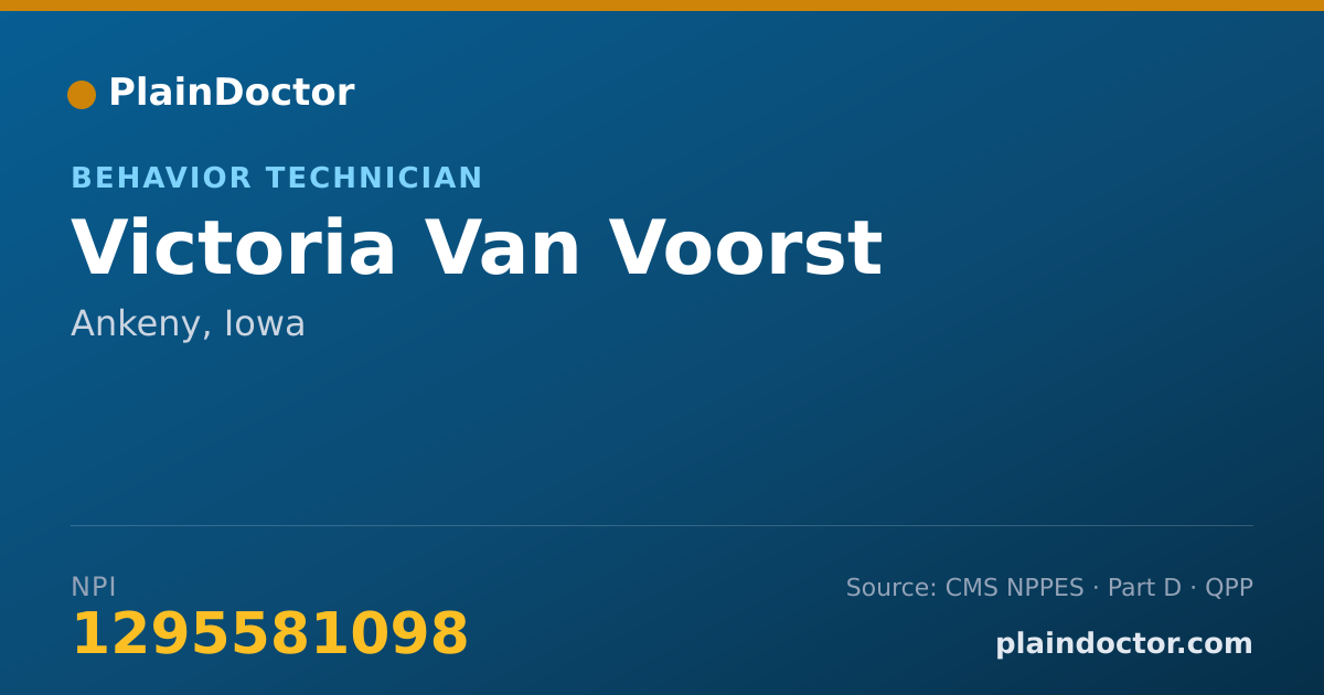 Shareable card for Victoria Van Voorst - Behavior Technician, Ankeny, IA