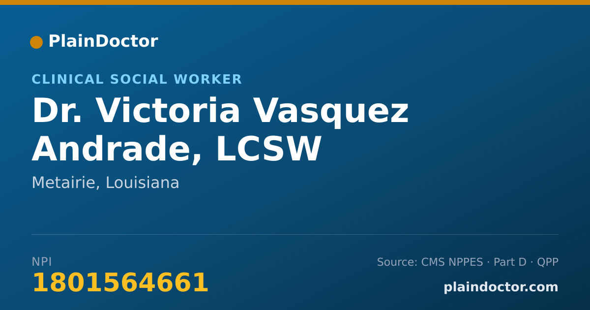 Shareable card for Victoria Vasquez Andrade, LCSW - Clinical Social Worker, Metairie, LA