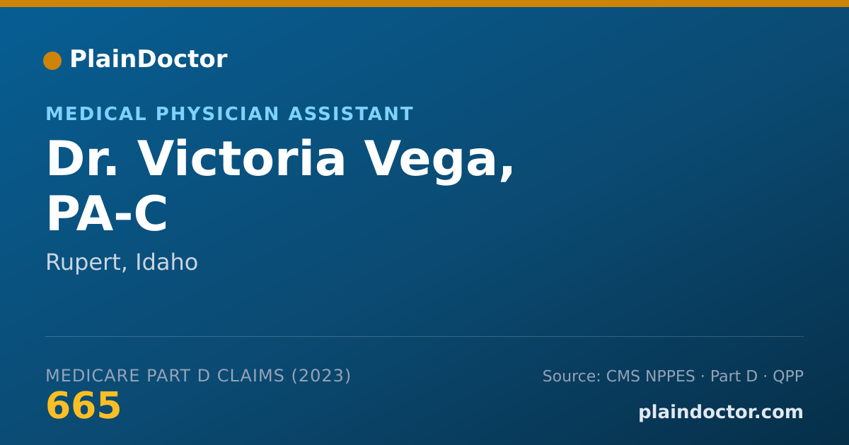 Shareable card for Victoria Vega, PA-C - Medical Physician Assistant, Rupert, ID
