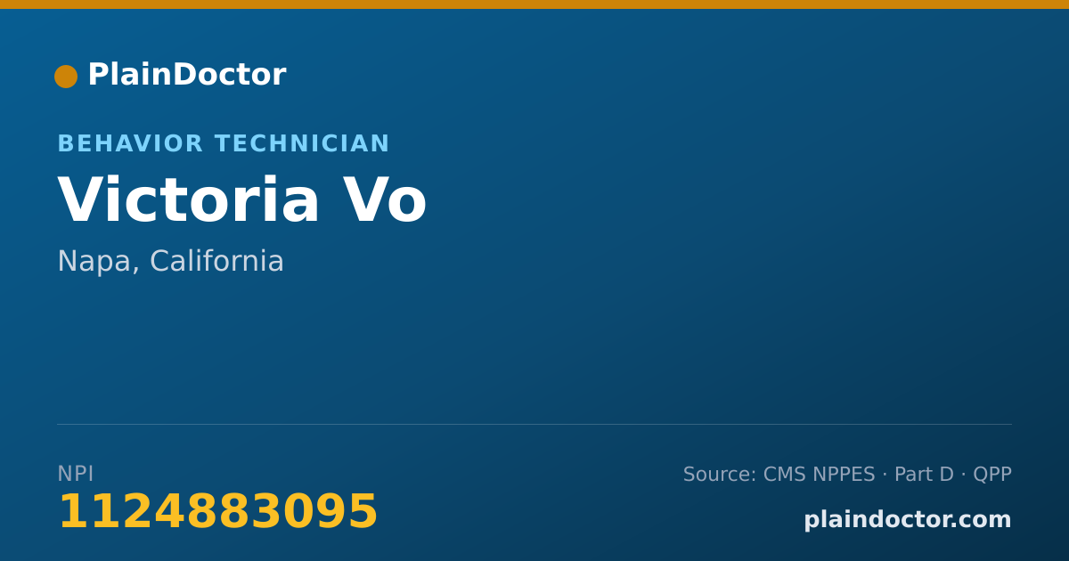 Shareable card for Victoria Vo - Behavior Technician, Napa, CA