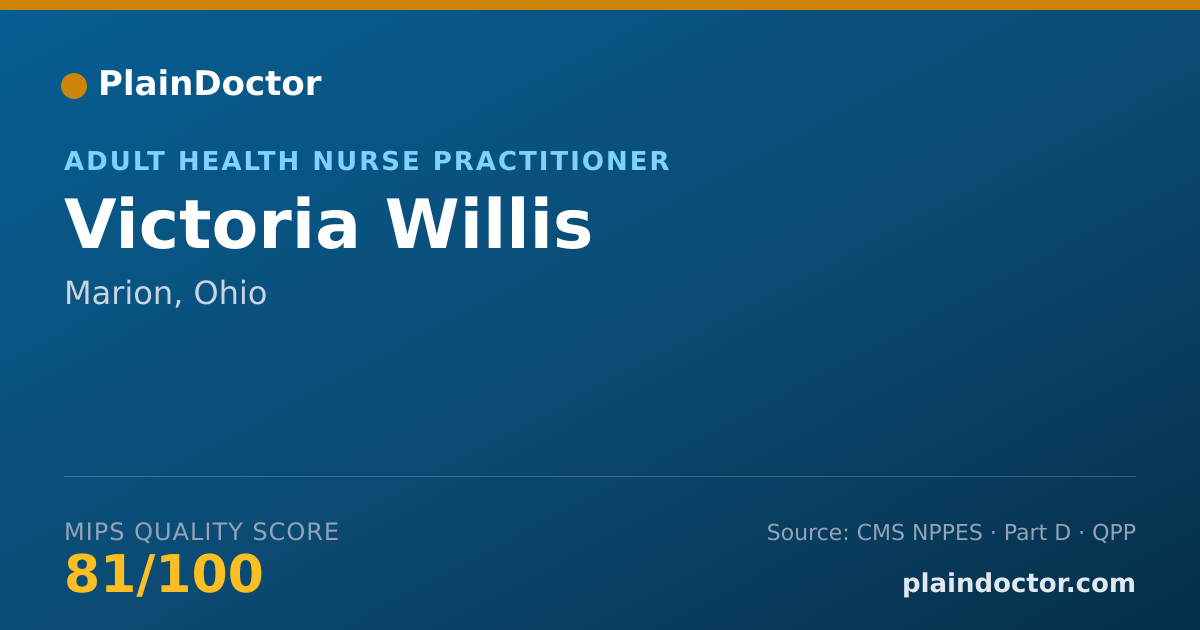 Shareable card for Victoria Willis - Adult Health Nurse Practitioner, Marion, OH