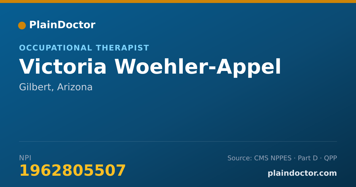 Shareable card for Victoria Woehler-Appel - Occupational Therapist, Gilbert, AZ