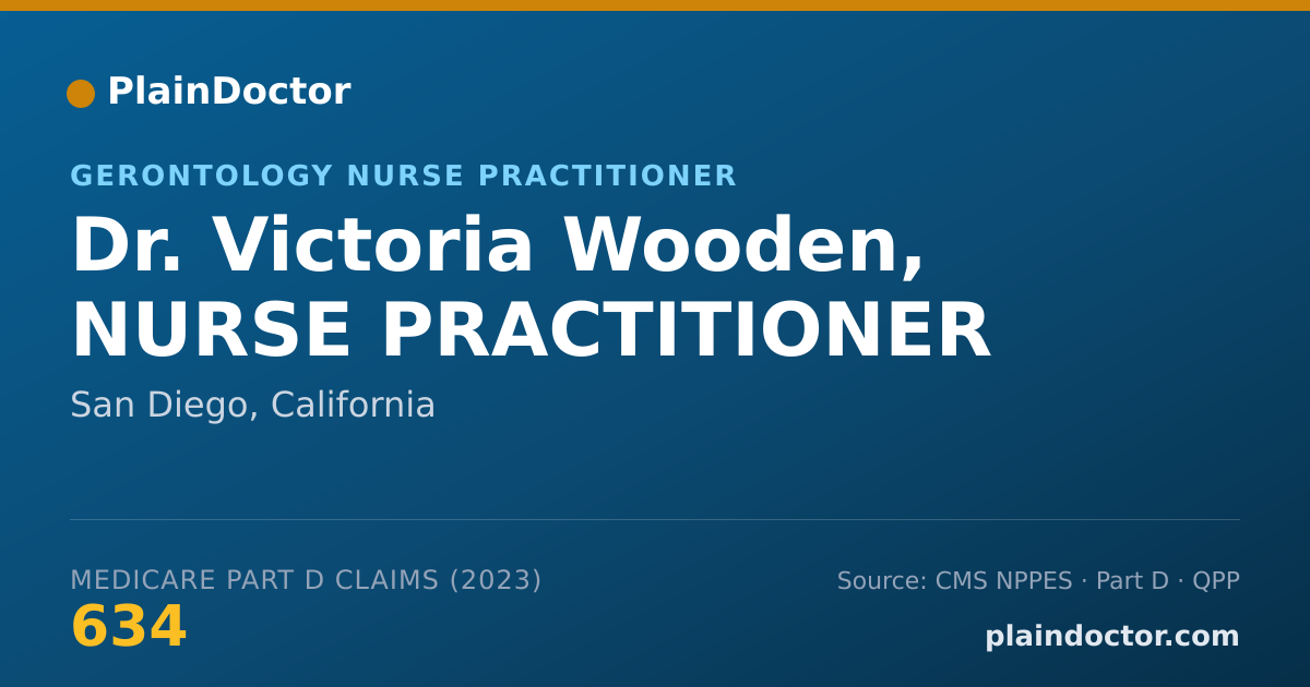 Shareable card for Victoria Wooden, NURSE PRACTITIONER - Gerontology Nurse Practitioner, San Diego, CA
