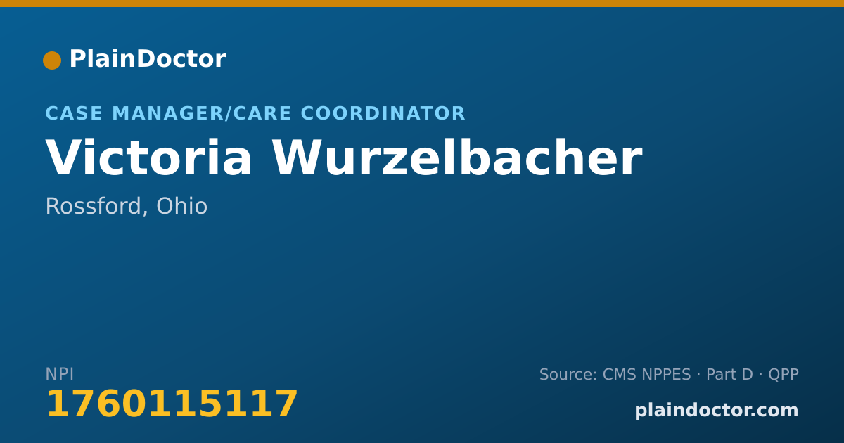 Shareable card for Victoria Wurzelbacher - Case Manager/Care Coordinator, Rossford, OH