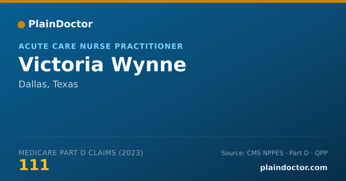 Shareable card for Victoria Wynne - Acute Care Nurse Practitioner, Dallas, TX