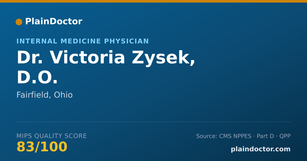 Shareable card for Victoria Zysek, D.O. - Internal Medicine Physician, Fairfield, OH