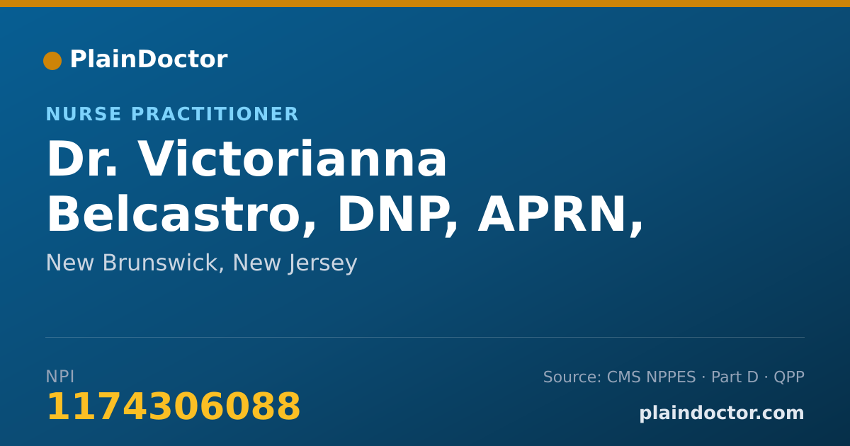 Shareable card for Victorianna Belcastro, DNP, APRN, AGPCNP-C - Nurse Practitioner, New Brunswick, NJ
