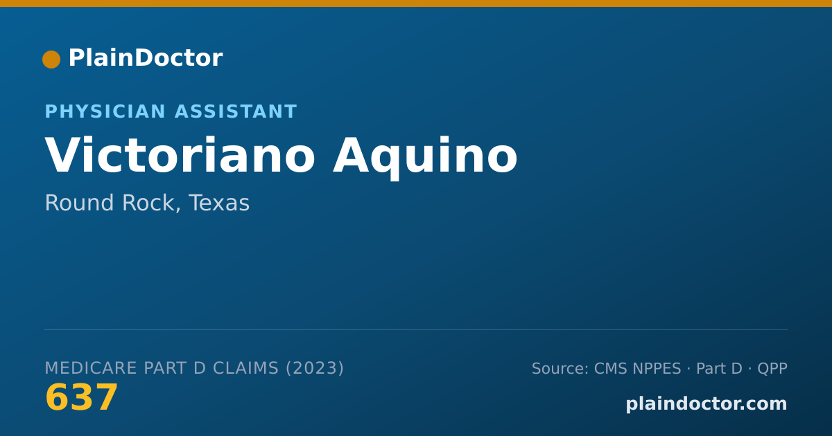 Shareable card for Victoriano Aquino - Physician Assistant, Round Rock, TX