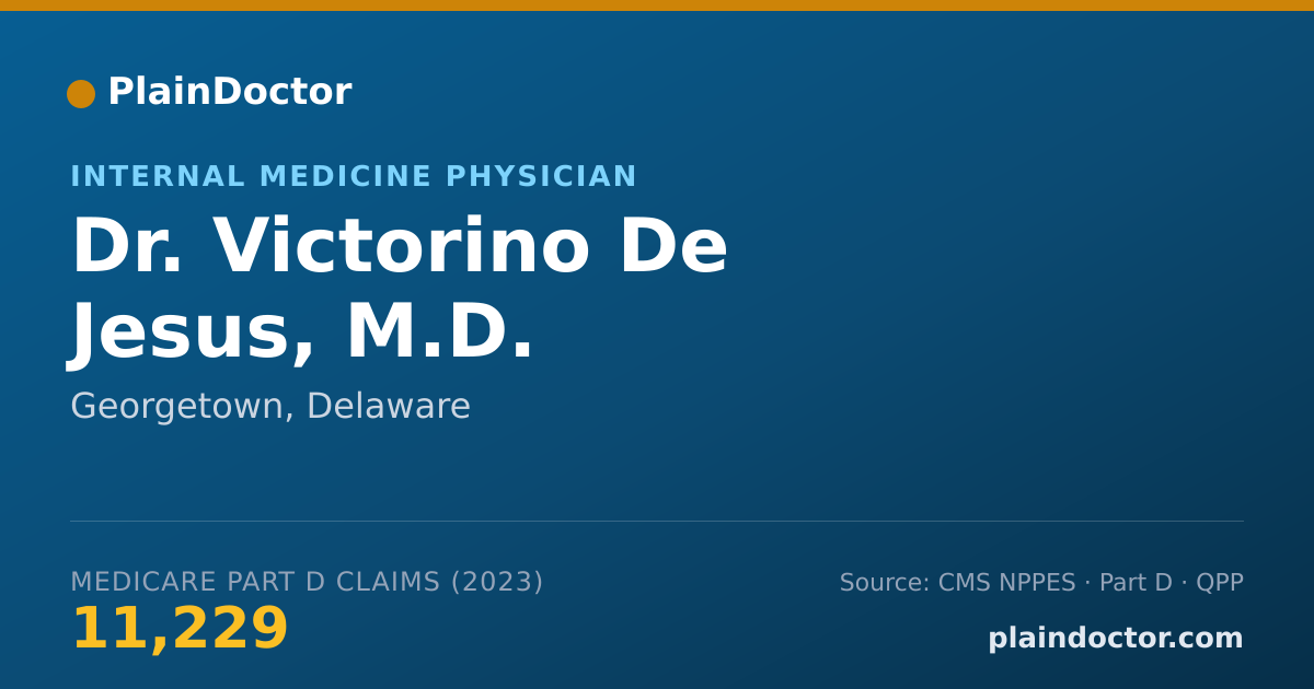 Shareable card for Victorino De Jesus, M.D. - Internal Medicine Physician, Georgetown, DE