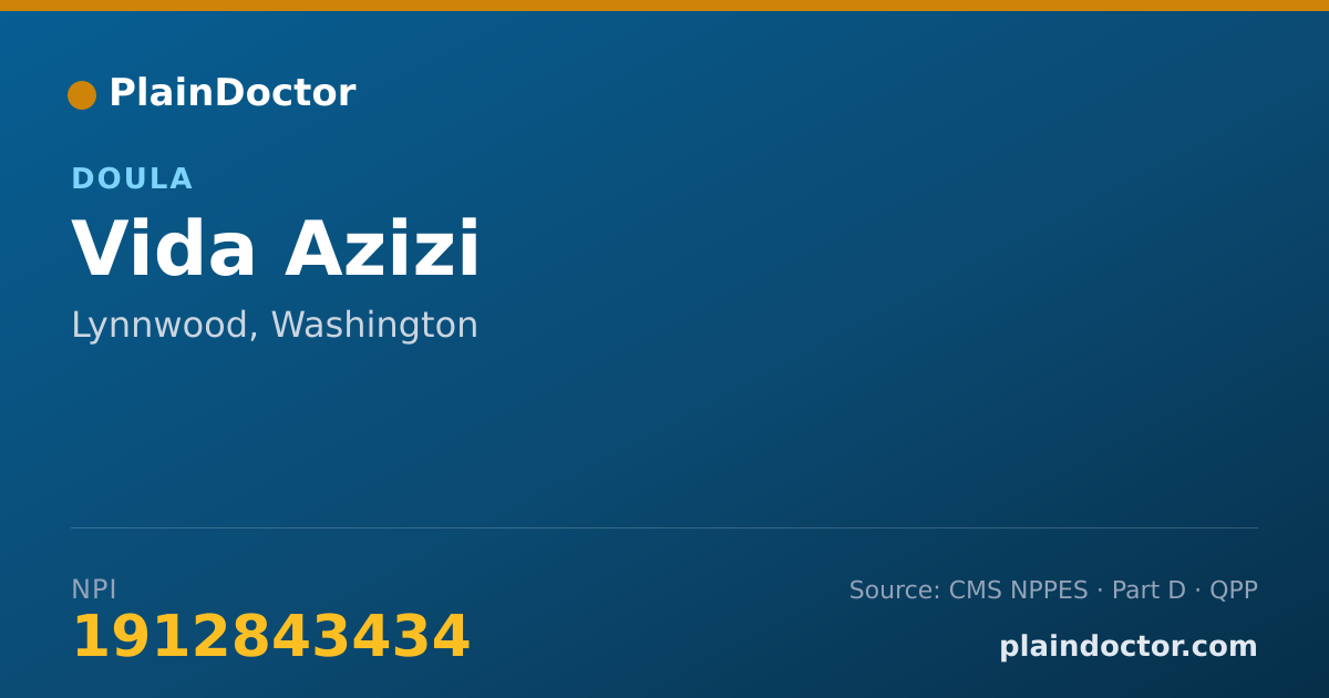 Shareable card for Vida Azizi - Doula, Lynnwood, WA