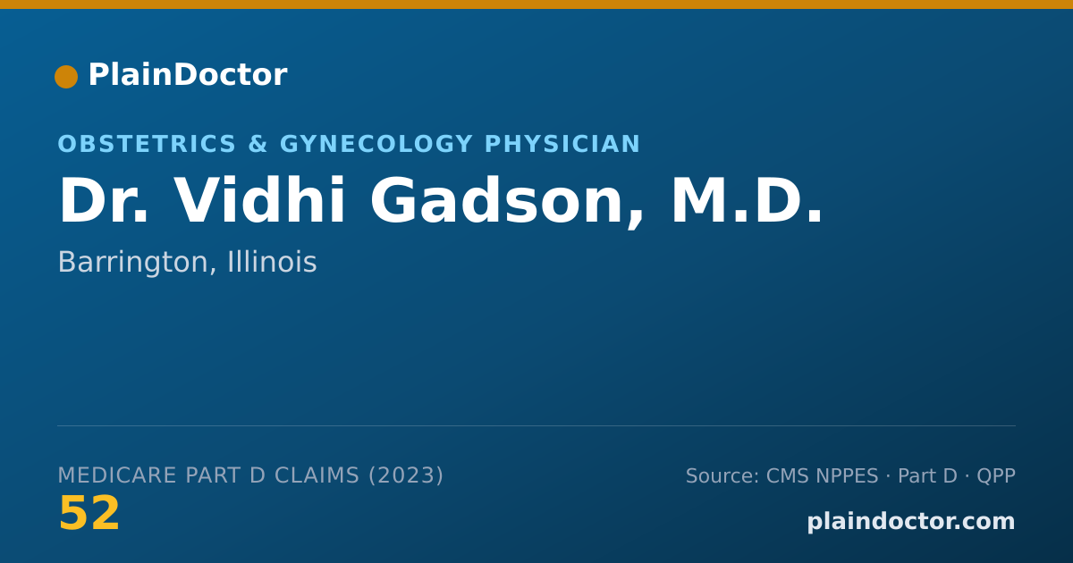 Shareable card for Vidhi Gadson, M.D. - Obstetrics & Gynecology Physician, Barrington, IL