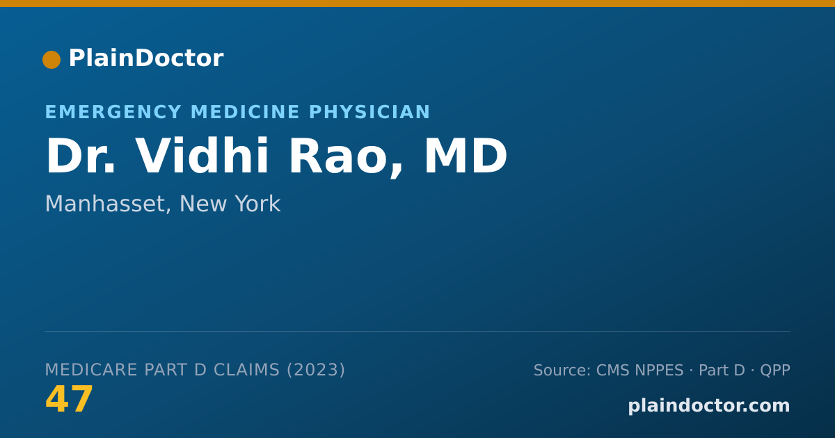 Shareable card for Vidhi Rao, MD - Emergency Medicine Physician, Manhasset, NY