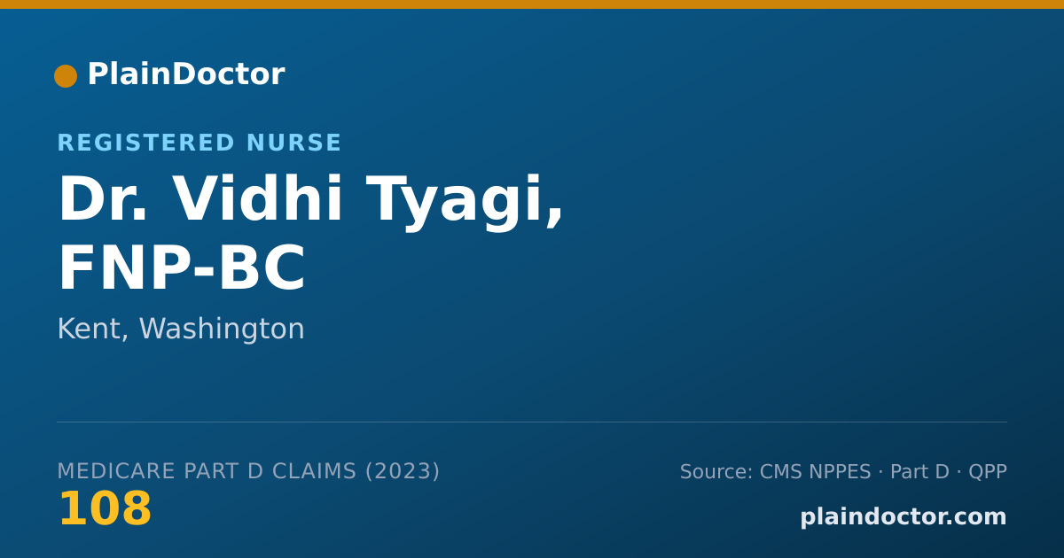 Shareable card for Vidhi Tyagi, FNP-BC - Registered Nurse, Kent, WA