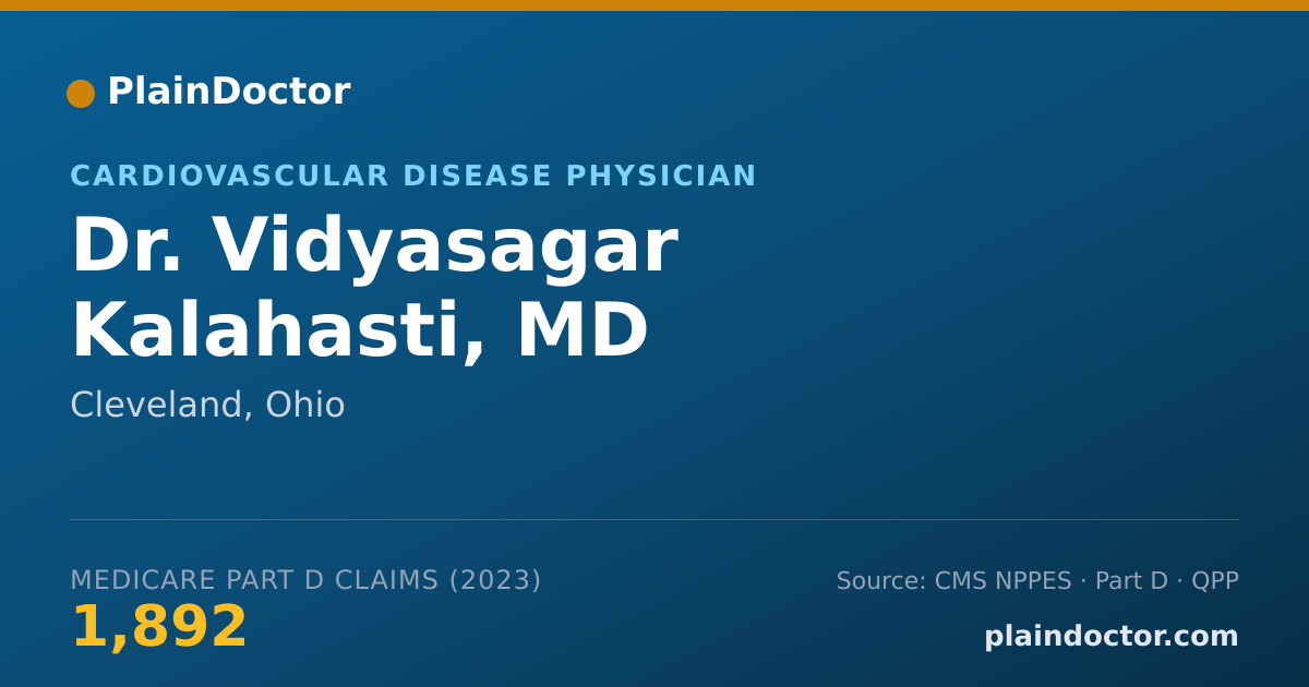 Shareable card for Vidyasagar Kalahasti, MD - Cardiovascular Disease Physician, Cleveland, OH