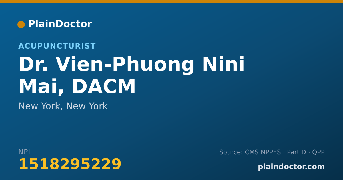 Shareable card for Vien-Phuong Nini Mai, DACM - Acupuncturist, New York, NY