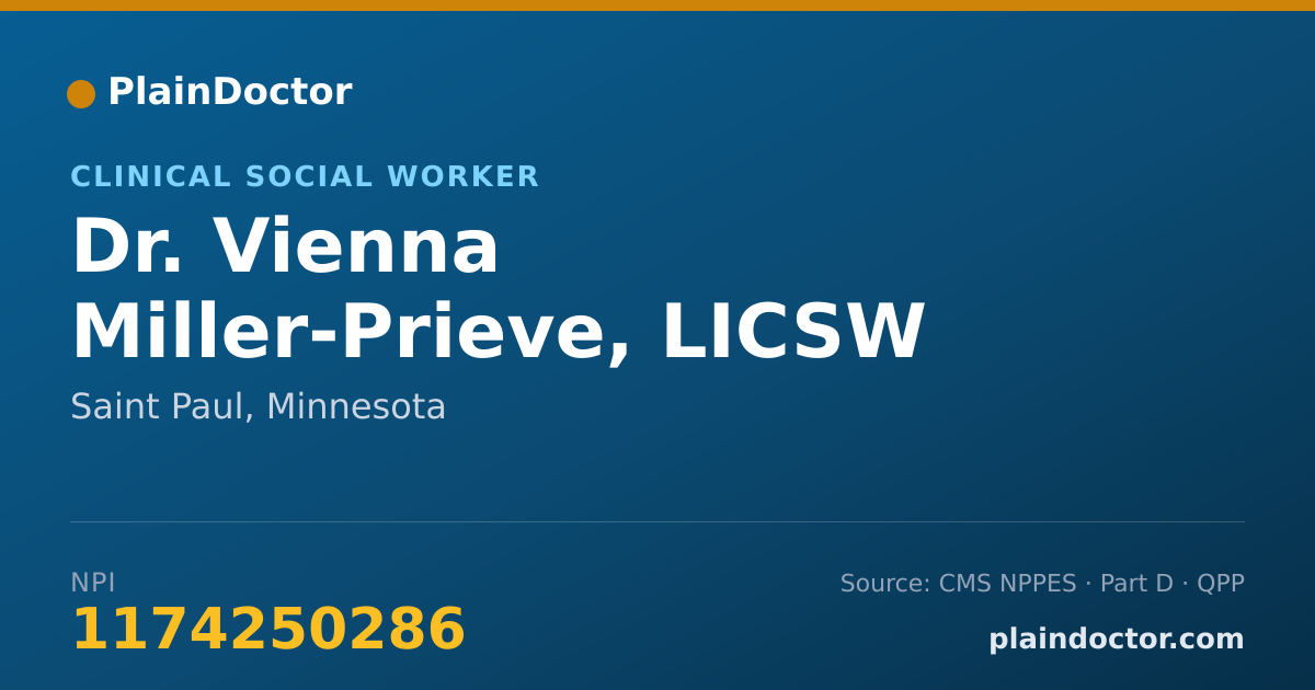 Shareable card for Vienna Miller-Prieve, LICSW - Clinical Social Worker, Saint Paul, MN
