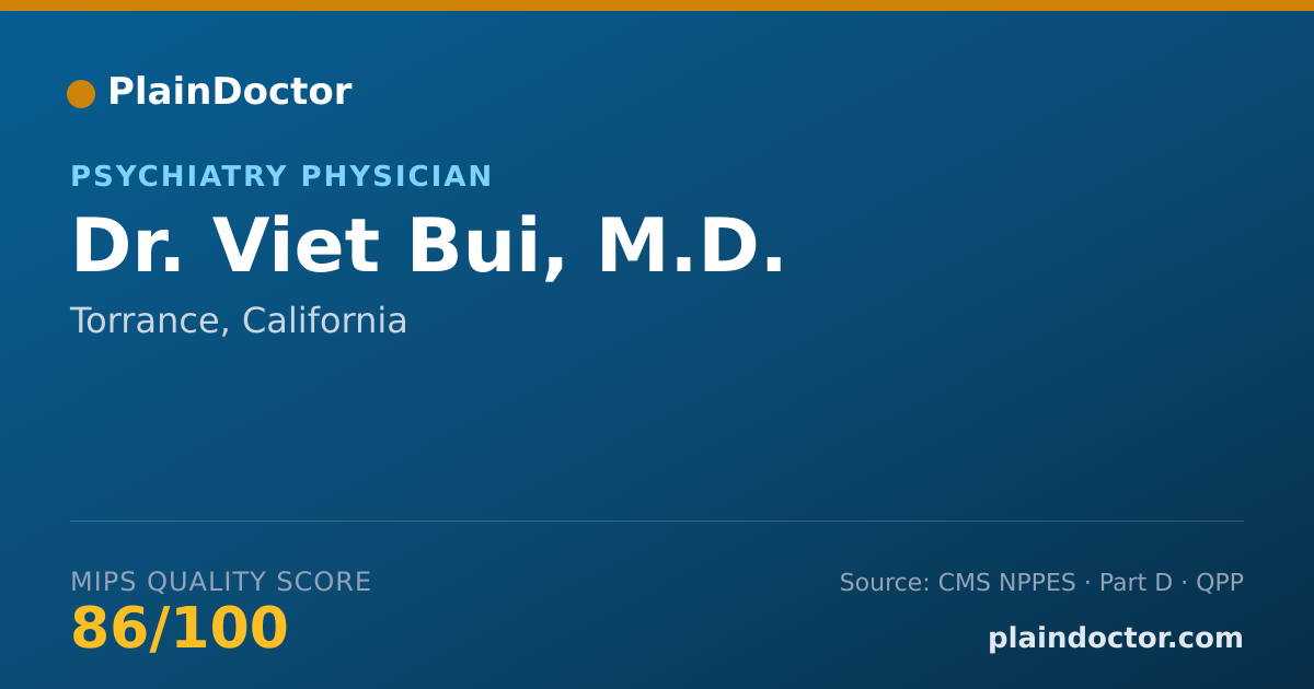 Shareable card for Viet Bui, M.D. - Psychiatry Physician, Torrance, CA