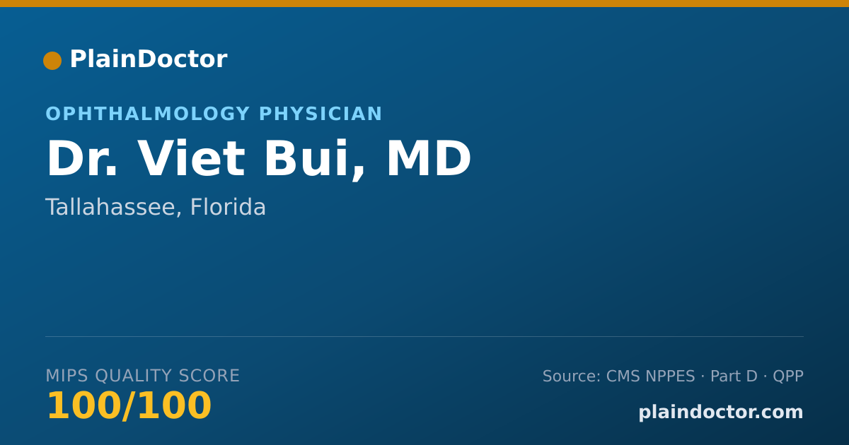Shareable card for Viet Bui, MD - Ophthalmology Physician, Tallahassee, FL