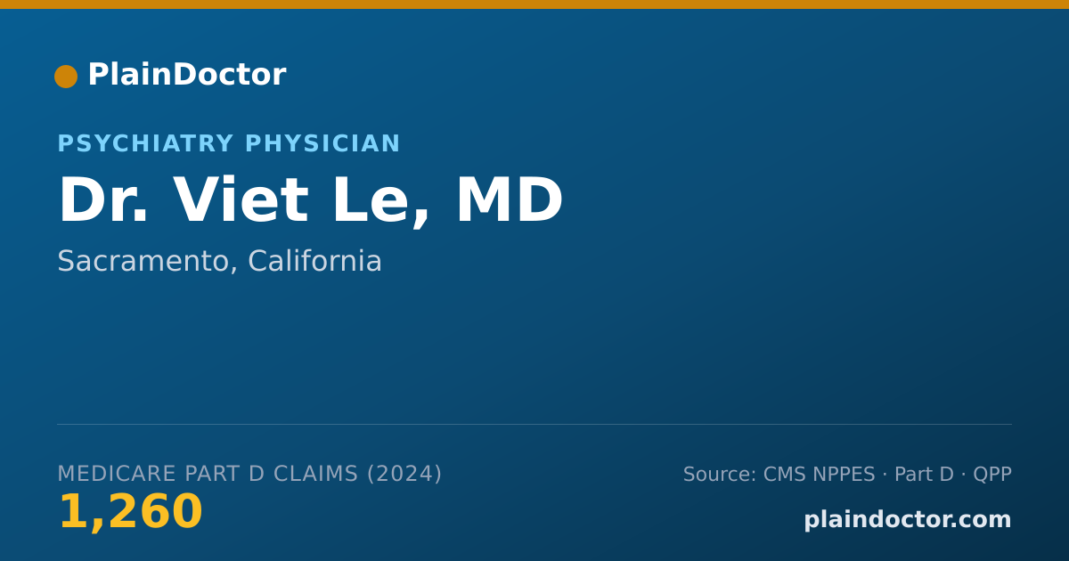 Shareable card for Viet Le, MD - Psychiatry Physician, Sacramento, CA