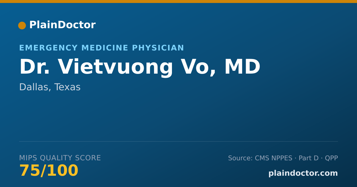 Shareable card for Vietvuong Vo, MD - Emergency Medicine Physician, Dallas, TX