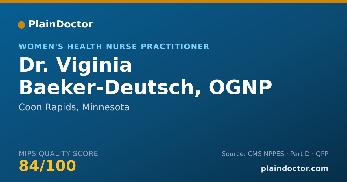 Shareable card for Viginia Baeker-Deutsch, OGNP - Women's Health Nurse Practitioner, Coon Rapids, MN