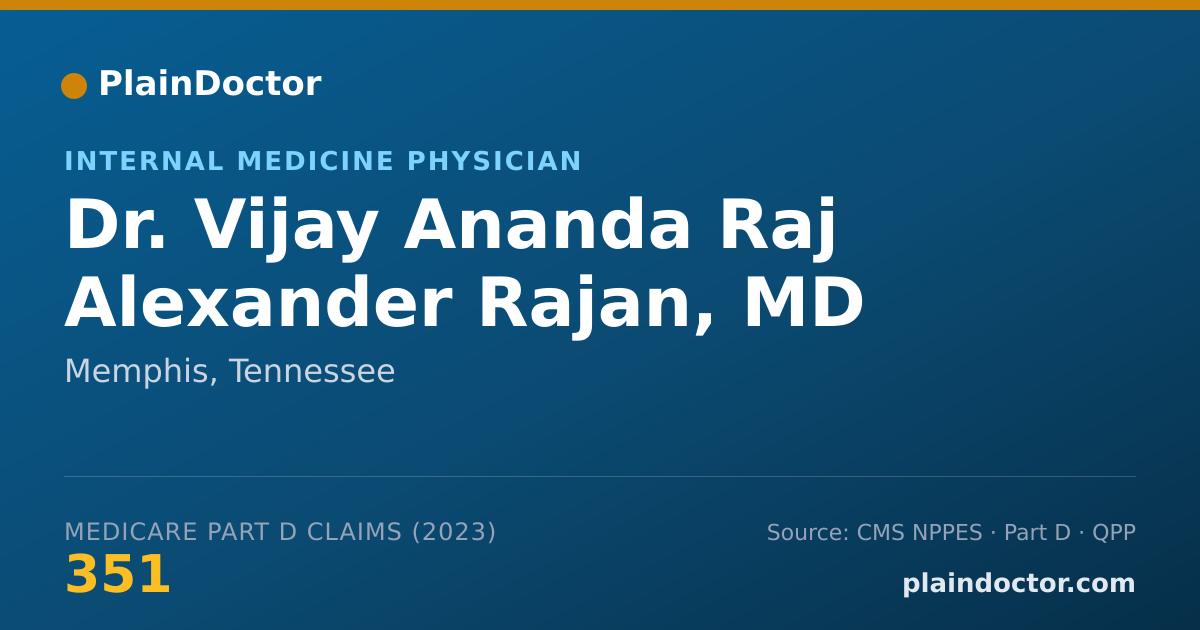 Shareable card for Vijay Ananda Raj Alexander Rajan, MD - Internal Medicine Physician, Memphis, TN
