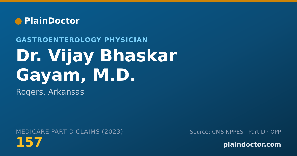 Shareable card for Vijay Bhaskar Gayam, M.D. - Gastroenterology Physician, Rogers, AR