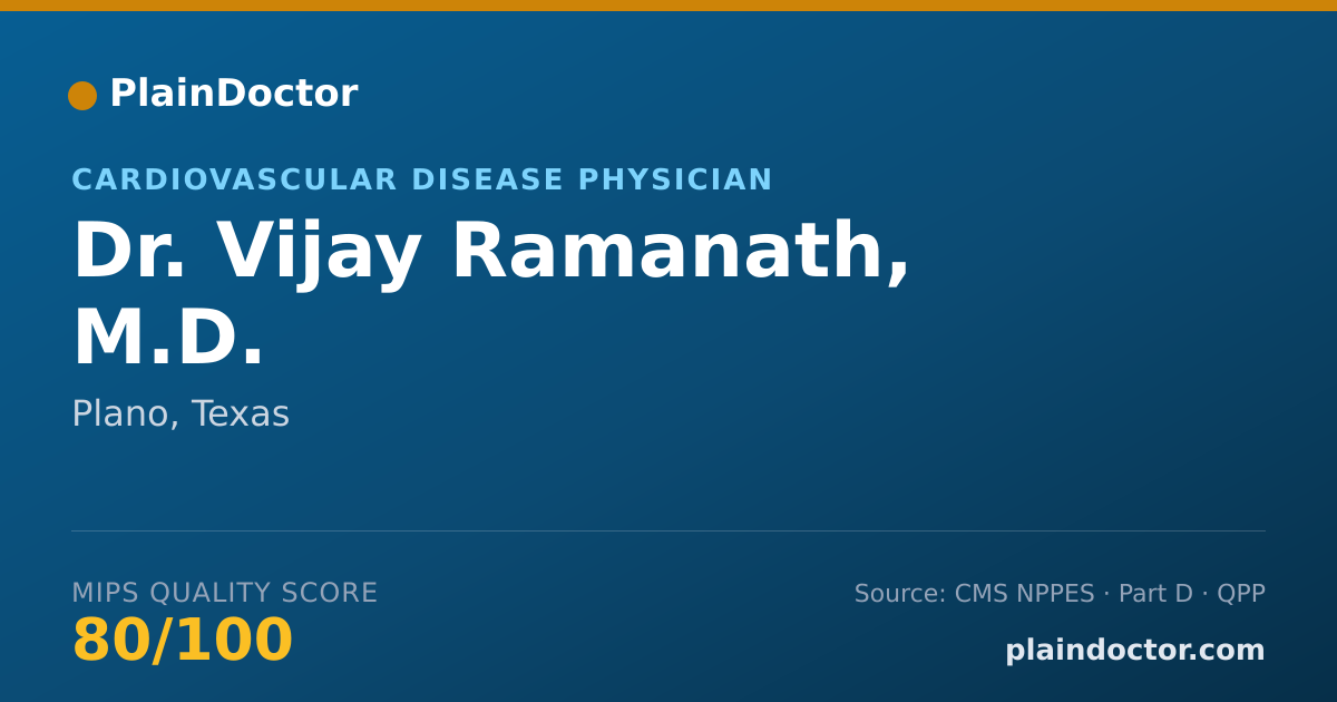 Shareable card for Vijay Ramanath, M.D. - Cardiovascular Disease Physician, Plano, TX