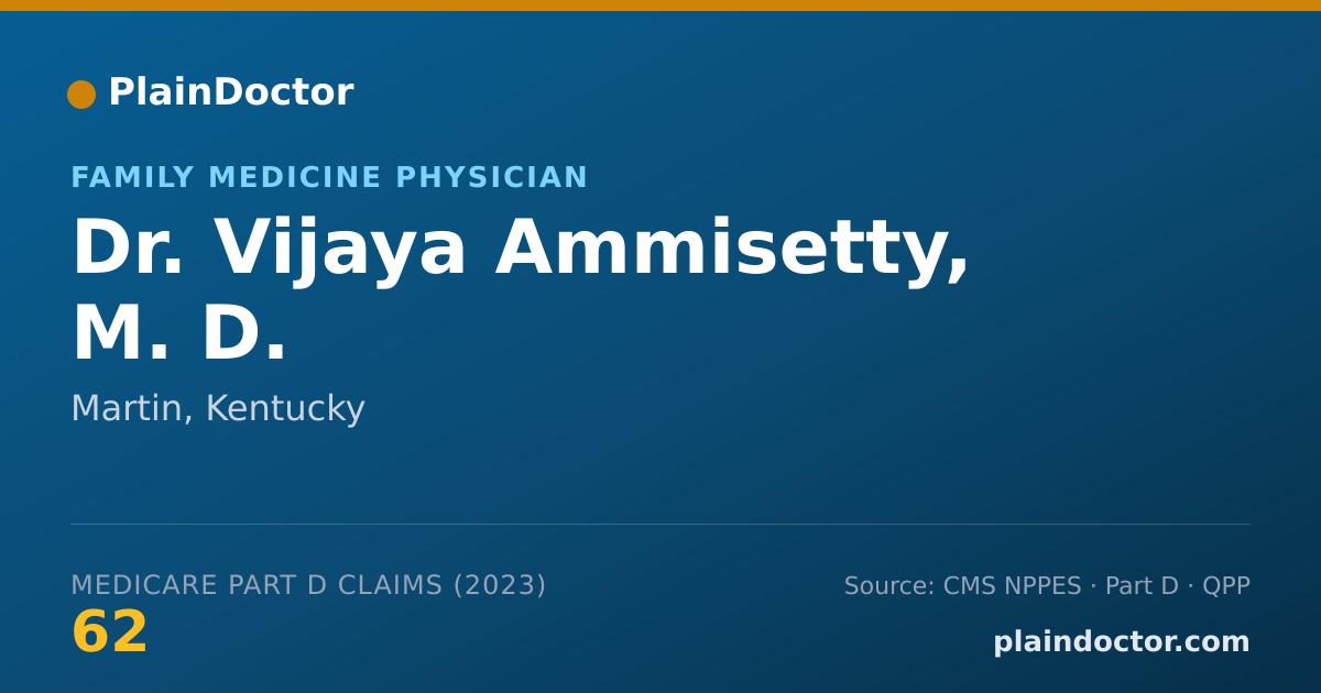 Shareable card for Vijaya Ammisetty, M. D. - Family Medicine Physician, Martin, KY