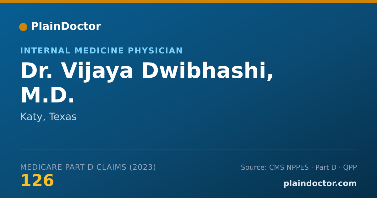 Shareable card for Vijaya Dwibhashi, M.D. - Internal Medicine Physician, Katy, TX