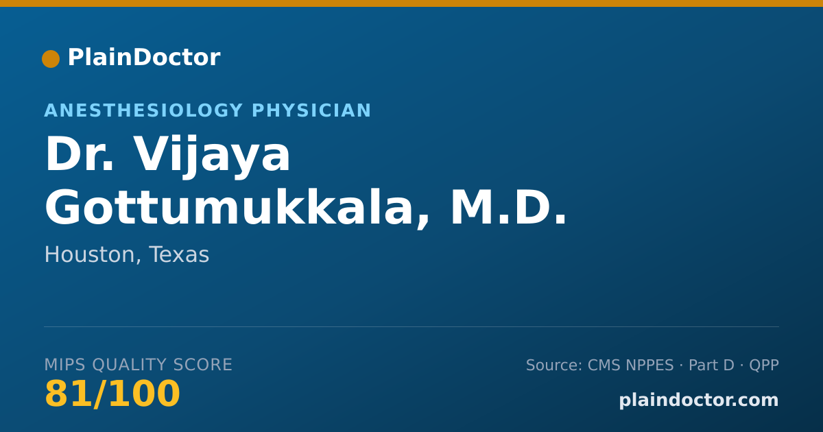 Shareable card for Vijaya Gottumukkala, M.D. - Anesthesiology Physician, Houston, TX