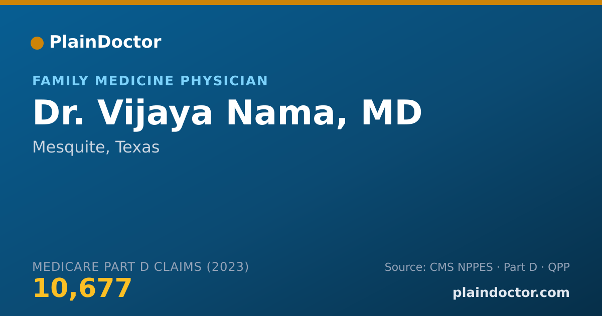 Shareable card for Vijaya Nama, MD - Family Medicine Physician, Mesquite, TX