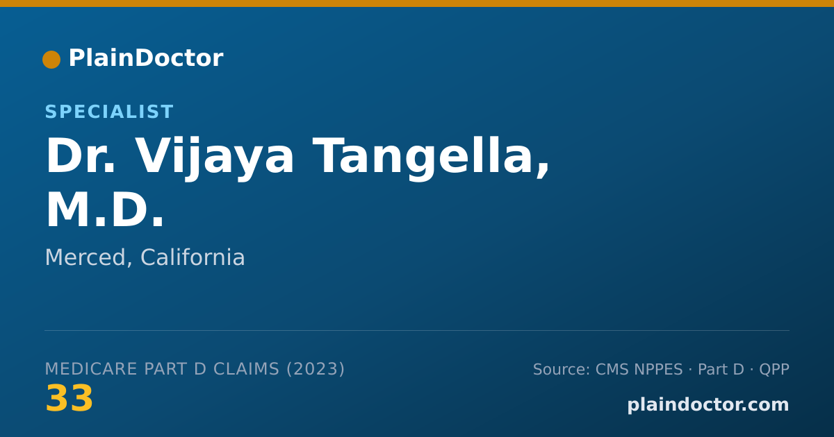 Shareable card for Vijaya Tangella, M.D. - Specialist, Merced, CA