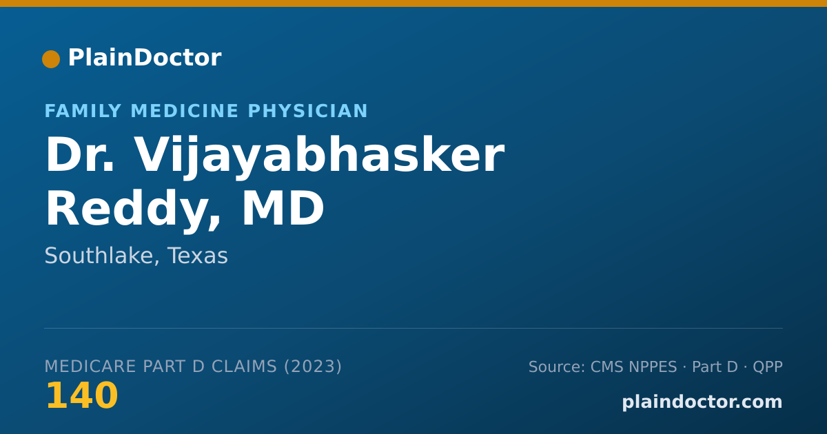 Shareable card for Vijayabhasker Reddy, MD - Family Medicine Physician, Southlake, TX