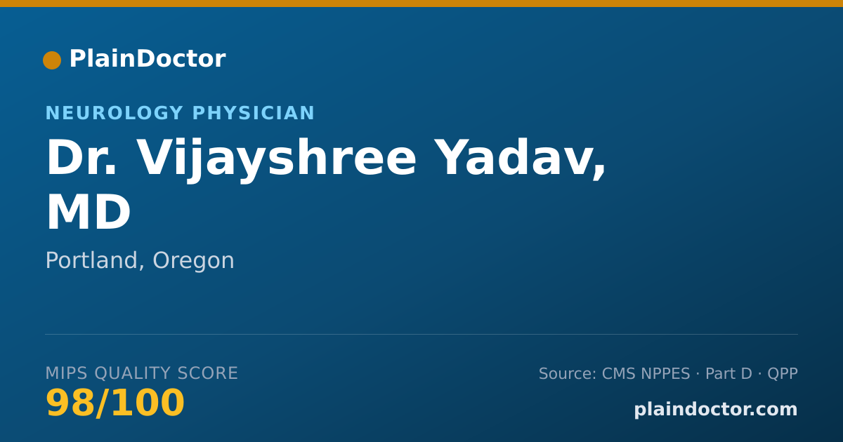 Shareable card for Vijayshree Yadav, MD - Neurology Physician, Portland, OR