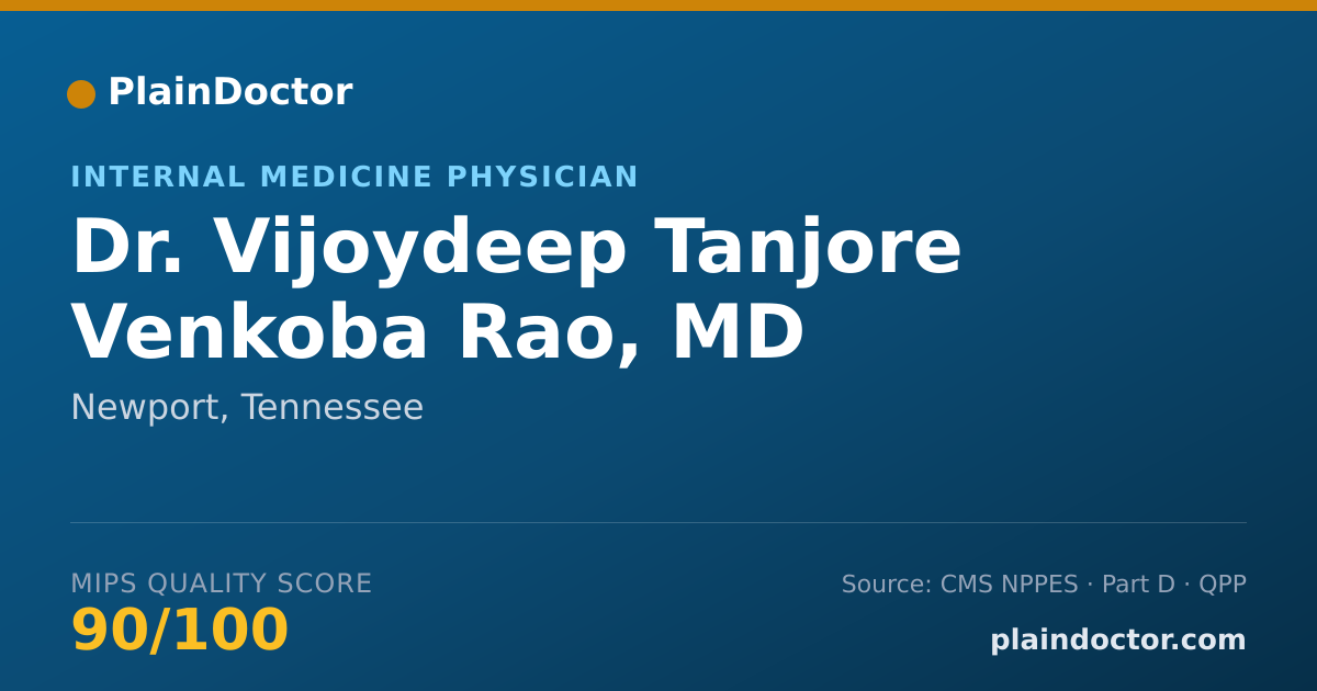 Shareable card for Vijoydeep Tanjore Venkoba Rao, MD - Internal Medicine Physician, Newport, TN