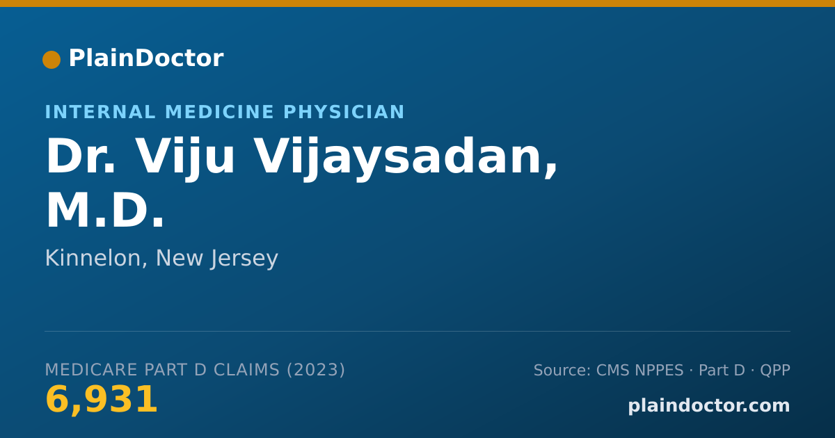 Shareable card for Viju Vijaysadan, M.D. - Internal Medicine Physician, Kinnelon, NJ