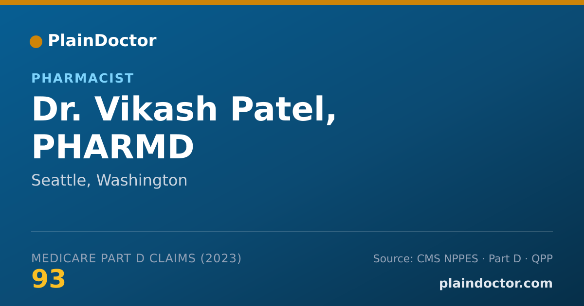Shareable card for Vikash Patel, PHARMD - Pharmacist, Seattle, WA