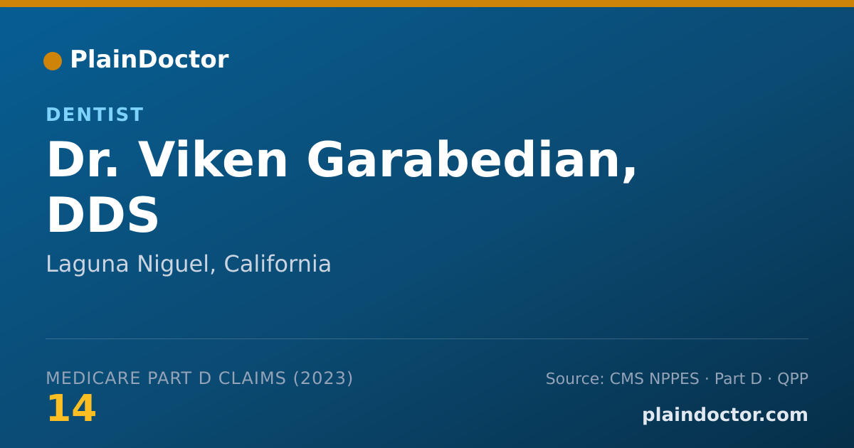 Shareable card for Viken Garabedian, DDS - Dentist, Laguna Niguel, CA