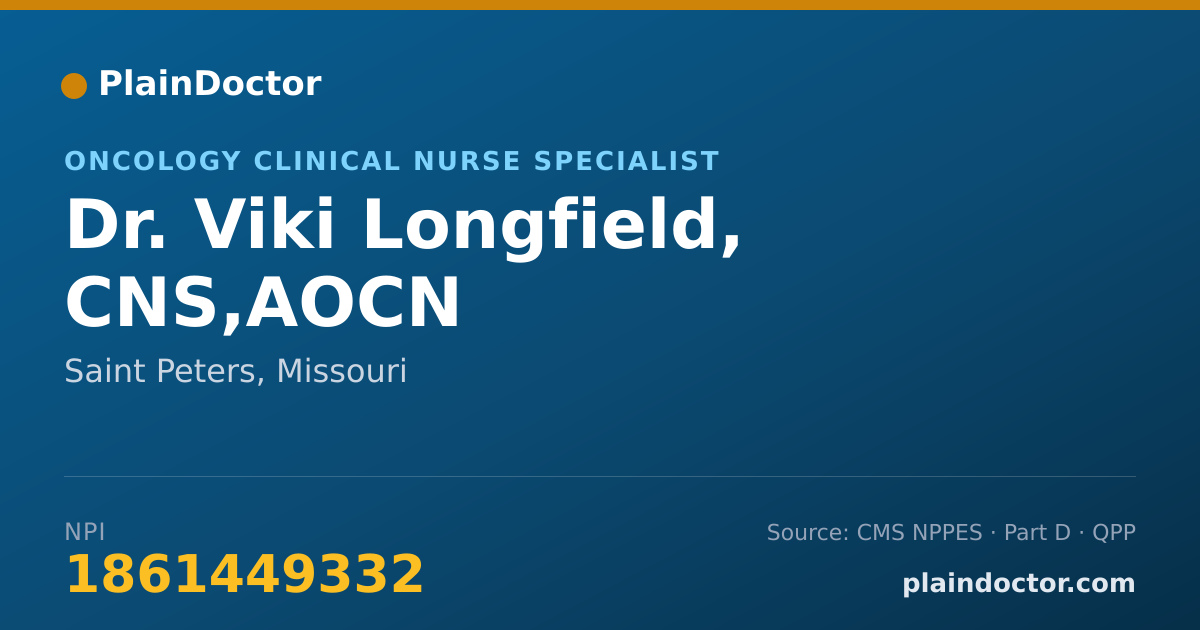 Shareable card for Viki Longfield, CNS,AOCN - Oncology Clinical Nurse Specialist, Saint Peters, MO
