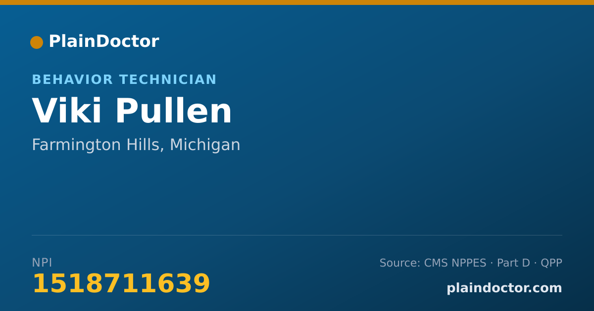 Shareable card for Viki Pullen - Behavior Technician, Farmington Hills, MI