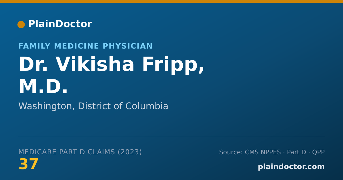 Shareable card for Vikisha Fripp, M.D. - Family Medicine Physician, Washington, DC