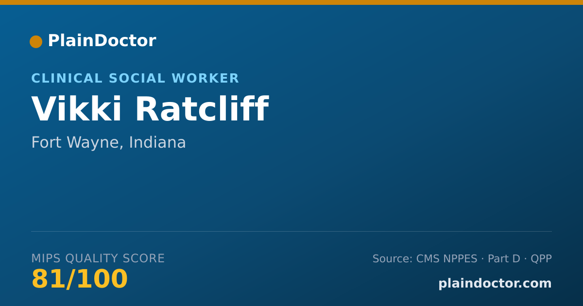 Shareable card for Vikki Ratcliff - Clinical Social Worker, Fort Wayne, IN
