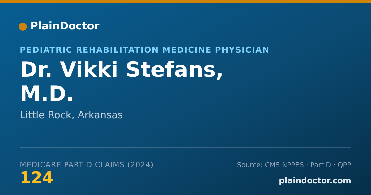 Shareable card for Vikki Stefans, M.D. - Pediatric Rehabilitation Medicine Physician, Little Rock, AR